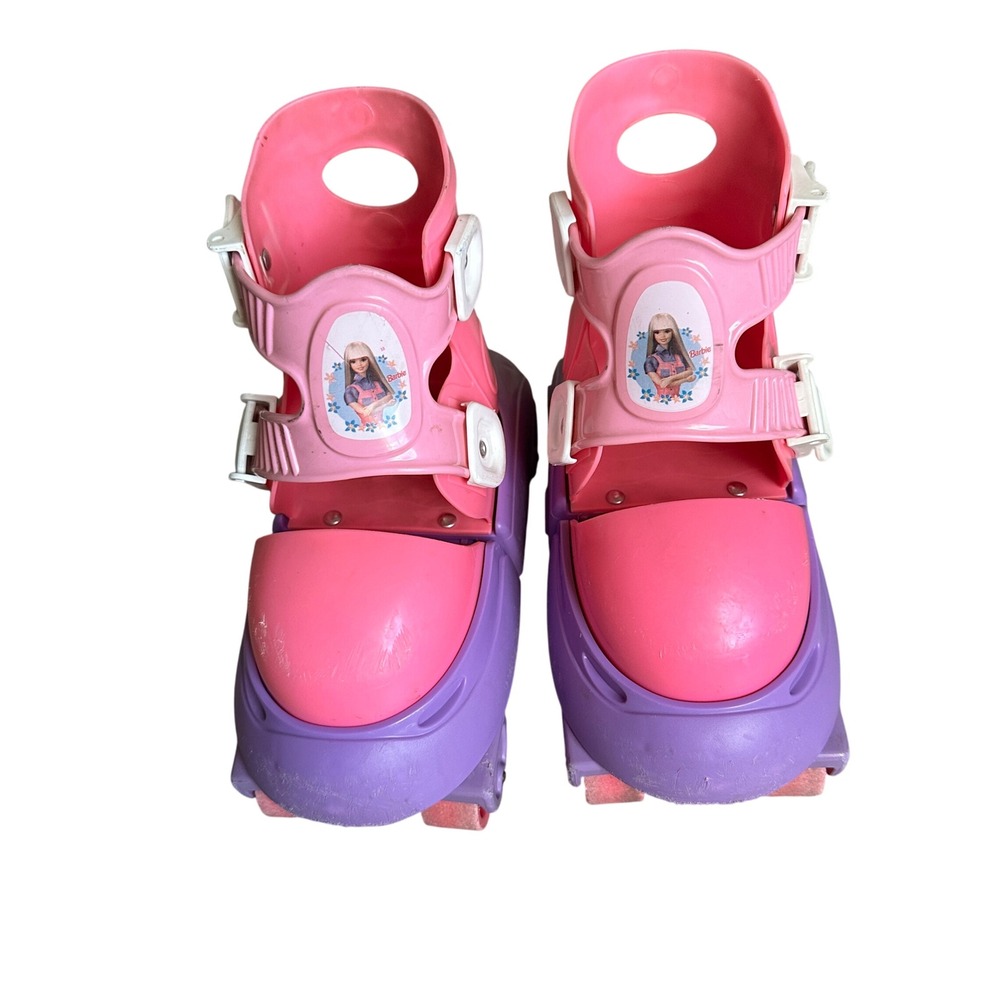 Vintage 1998 Mattel Barbie Grow With Me Inline‎ Rolled Skates Girls Adjustable